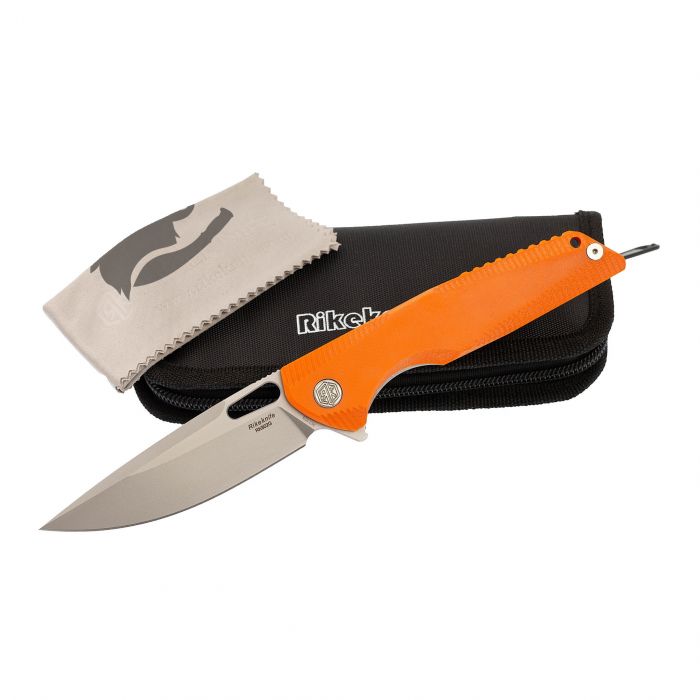 Складной нож Rikeknife RK802G Orange, сталь 154CM, титан/G10