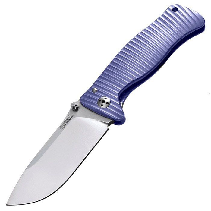 Нож складной LionSteel SR2 V (VIOLET) Mini, сталь Uddeholm Sleipner® Satin Finish, рукоять титан по технологии Solid®, фиолетовый