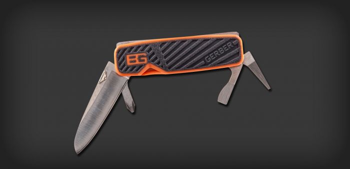 Мультитул Gerber Bear Grylls Pocket Tool, сталь 5Cr15, прорезиненная рукоять