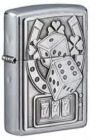 Зажигалка ZIPPO Lucky 7 с покрытием Street Chrome, латунь/сталь, серебристая