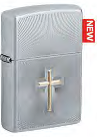 Зажигалка ZIPPO Cross Design с покрытием Satin Chrome, латунь/сталь, серебристая