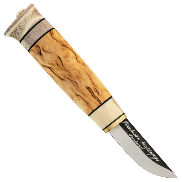 Нож Kauhava Puukko Knife 62, сталь 80CrV2, финская береза/рог оленя