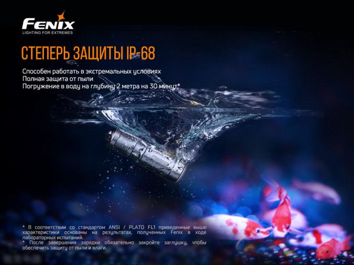 Фонарь Fenix E02R, черный