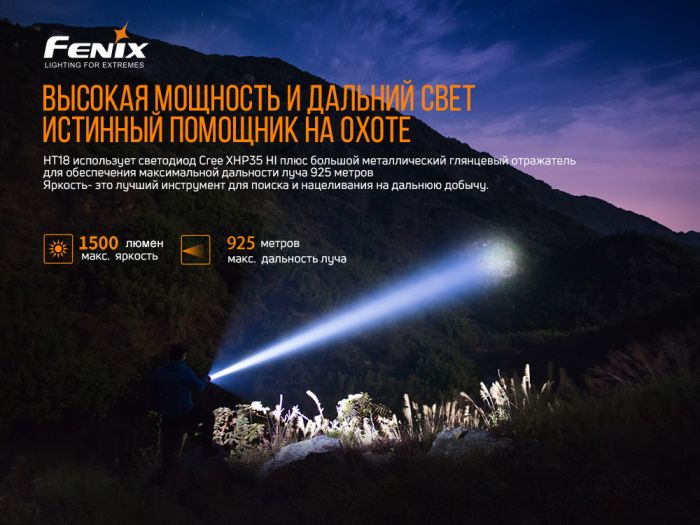 Фонарь Fenix HT18, 1500 лм