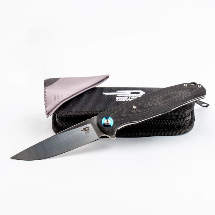 Складной нож Bestech Knives ASCOT, D2, Черно-серый карбон