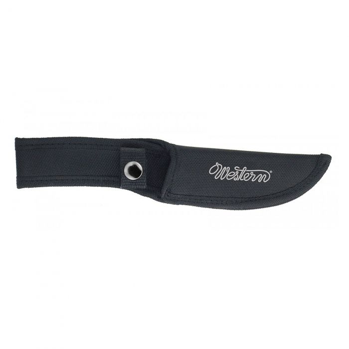 Нож с фиксированным клинком Camillus Western Drop Blade, сталь 440А, рукоять резина, чёрный