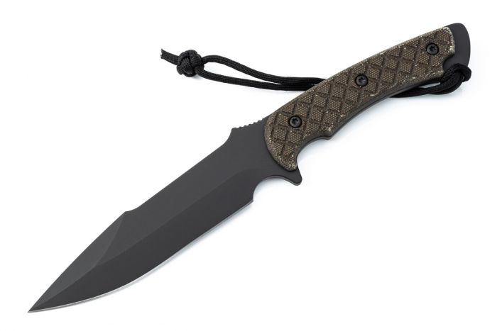 Нож с фиксированным клинком Spartan Blades Horkos, сталь CPM S35VN, рукоять зеленая микарта, чехол мультикам