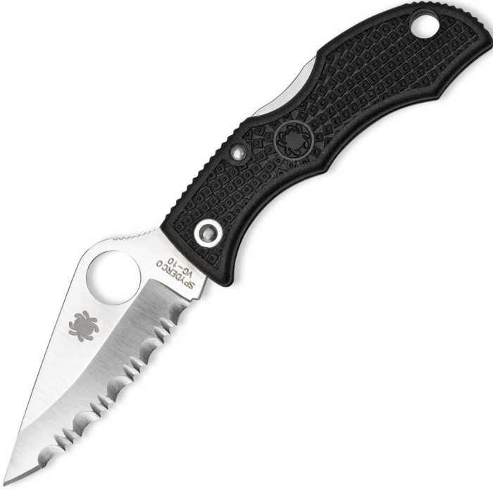 Нож складной Ladybug 3 - Spyderco LBKS3, сталь VG-10 Satin Serrated, рукоять термопластик FRN, чёрный